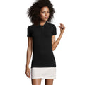 Black - Back - SOLS Womens-Ladies Phoenix Short Sleeve Pique Polo Shirt