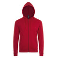 Red - Front - SOLS Mens Stone Zip Up Plain Hoodie
