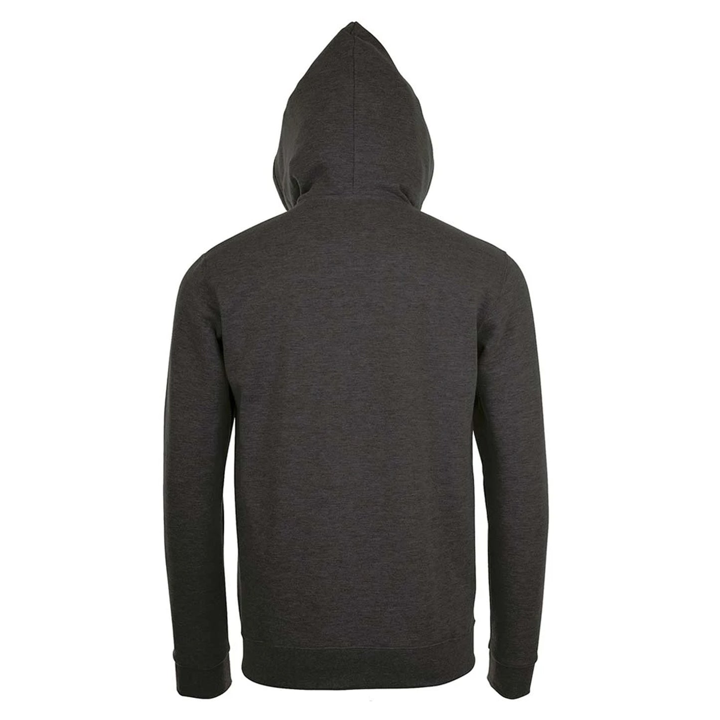 Charcoal Marl - Back - SOLS Mens Stone Zip Up Plain Hoodie
