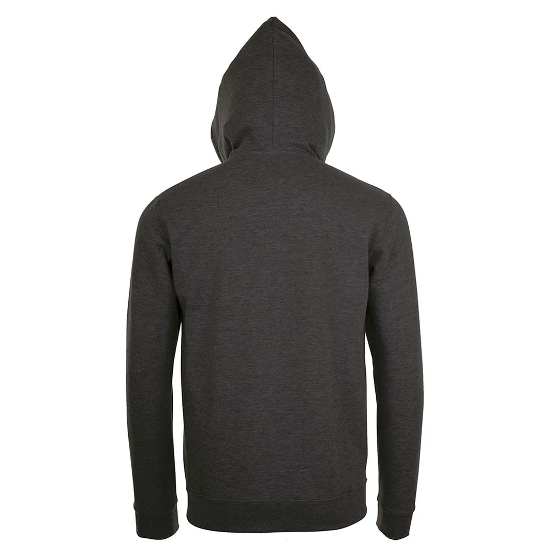 Charcoal Marl - Back - SOLS Mens Stone Zip Up Plain Hoodie