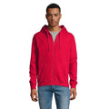 Red - Back - SOLS Mens Stone Zip Up Plain Hoodie