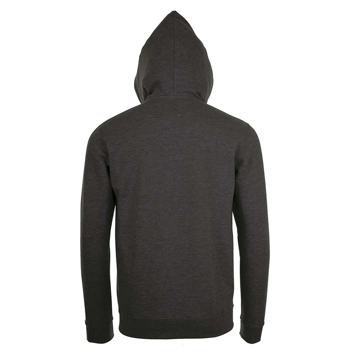 Charcoal Marl - Back - SOLS Mens Stone Zip Up Plain Hoodie