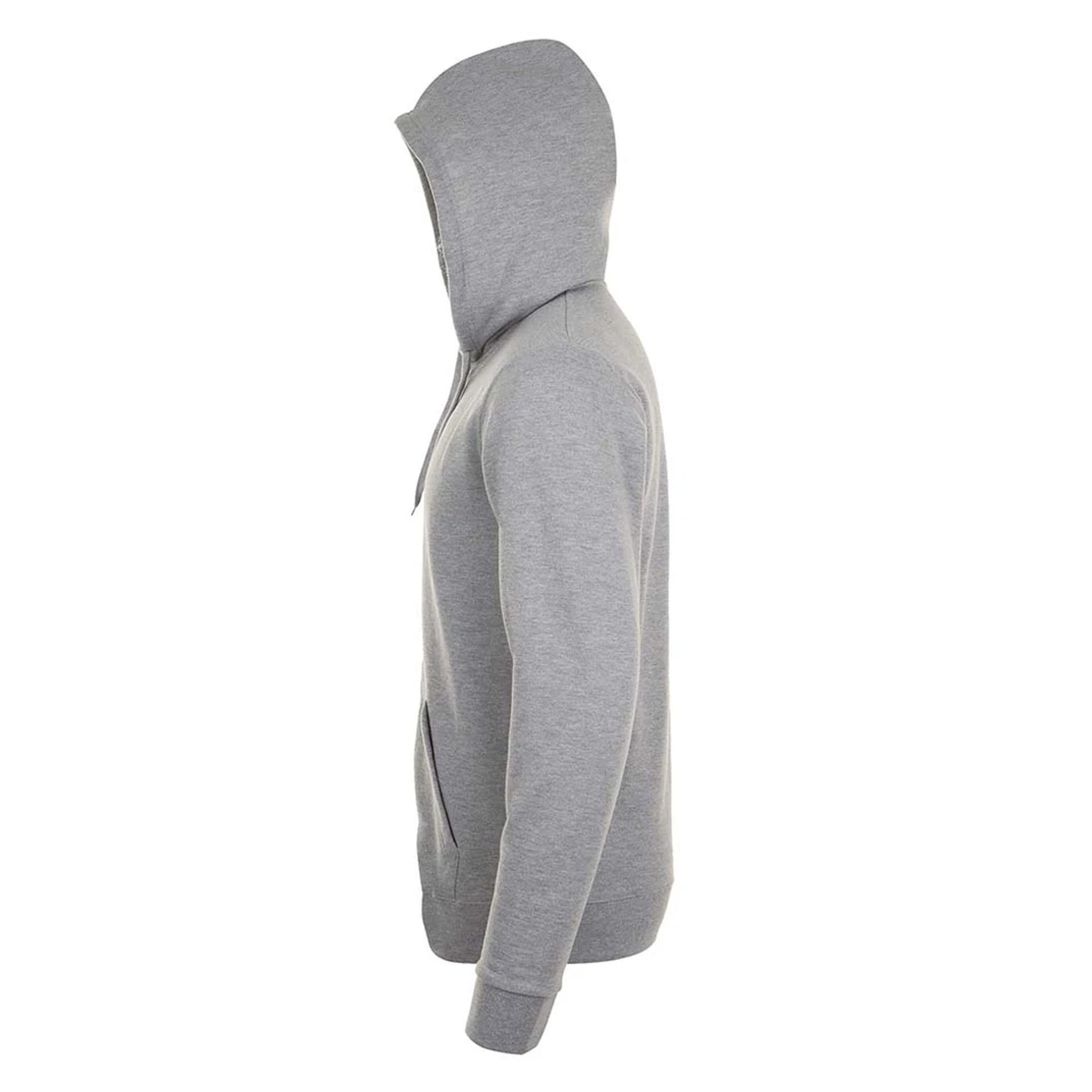 Grey Marl - Side - SOLS Mens Stone Zip Up Plain Hoodie