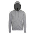 Grey Marl - Front - SOLS Mens Stone Zip Up Plain Hoodie