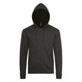 Charcoal Marl - Front - SOLS Mens Stone Zip Up Plain Hoodie