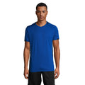 Royal Blue-French Navy - Back - SOLS Mens Classico Contrast Short Sleeve Football T-Shirt