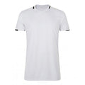 White-Black - Front - SOLS Mens Classico Contrast Short Sleeve Football T-Shirt