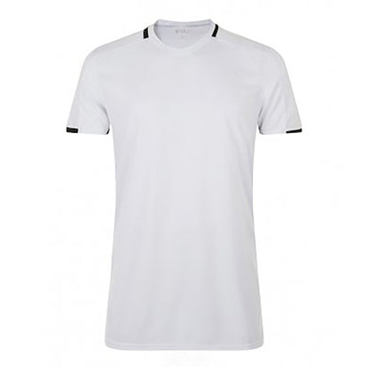 White-Black - Front - SOLS Mens Classico Contrast Short Sleeve Football T-Shirt