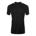 Black-White - Front - SOLS Mens Classico Contrast Short Sleeve Football T-Shirt