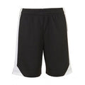 Black-White - Front - SOLS Childrens-Kids Olimpico Football Shorts