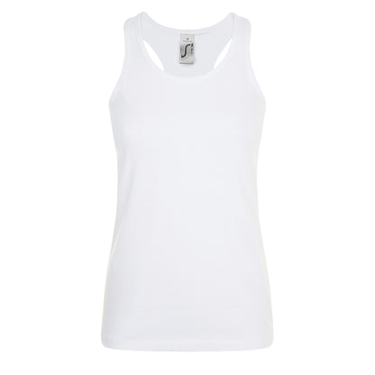 White - Front - SOLS Womens-Ladies Justin Sleeveless Vest