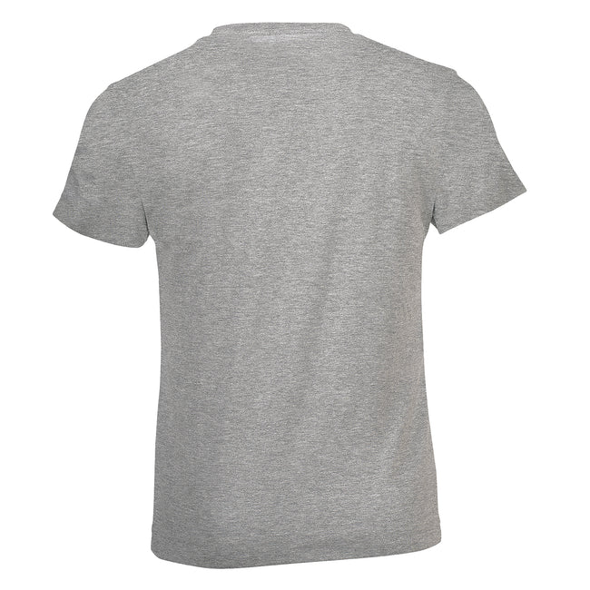 Grey Marl - Back - SOLS Childrens-Kids Regent Short Sleeve Fitted T-Shirt