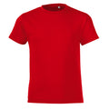 Red - Front - SOLS Childrens-Kids Regent Short Sleeve Fitted T-Shirt