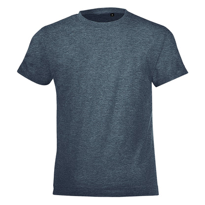 Heather Denim - Lifestyle - SOLS Childrens-Kids Regent Short Sleeve Fitted T-Shirt