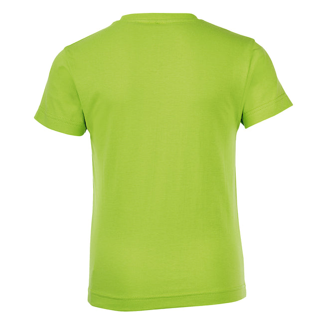 Apple Green - Back - SOLS Childrens-Kids Regent Short Sleeve Fitted T-Shirt