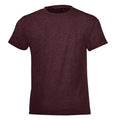 Heather Oxblood - Front - SOLS Childrens-Kids Regent Short Sleeve Fitted T-Shirt