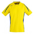 Lemon-Royal Blue - Front - SOLS Mens Maracana 2 Short Sleeve Football T-Shirt