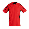 Red-Black - Front - SOLS Mens Maracana 2 Short Sleeve Football T-Shirt