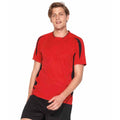 Red-Black - Back - SOLS Mens Maracana 2 Short Sleeve Football T-Shirt
