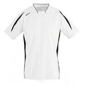 White-Black - Front - SOLS Mens Maracana 2 Short Sleeve Football T-Shirt