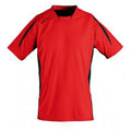 Red-Black - Front - SOLS Childrens-Kids Maracana 2 Short Sleeve Football T-Shirt