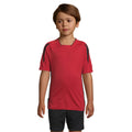 Red-Black - Back - SOLS Childrens-Kids Maracana 2 Short Sleeve Football T-Shirt