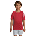 Red-White - Back - SOLS Childrens-Kids Maracana 2 Short Sleeve Football T-Shirt