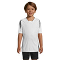 White-Black - Back - SOLS Childrens-Kids Maracana 2 Short Sleeve Football T-Shirt