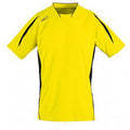 Lemon-Black - Front - SOLS Childrens-Kids Maracana 2 Short Sleeve Football T-Shirt