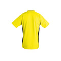 Lemon-Black - Side - SOLS Childrens-Kids Maracana 2 Short Sleeve Football T-Shirt