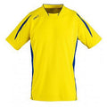 Lemon-Royal Blue - Front - SOLS Childrens-Kids Maracana 2 Short Sleeve Football T-Shirt