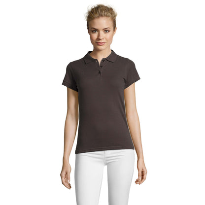 Dark Grey - Back - SOLS Womens-Ladies Perfect Pique Short Sleeve Polo Shirt