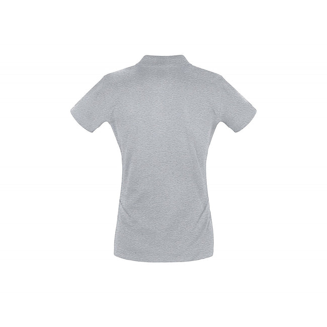 Grey Marl - Side - SOLS Womens-Ladies Perfect Pique Short Sleeve Polo Shirt