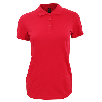Red - Front - SOLS Womens-Ladies Perfect Pique Short Sleeve Polo Shirt