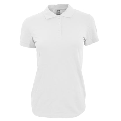 White - Front - SOLS Womens-Ladies Perfect Pique Short Sleeve Polo Shirt