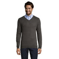 Charcoal Marl - Back - SOLS Mens Glory V Neck Sweater