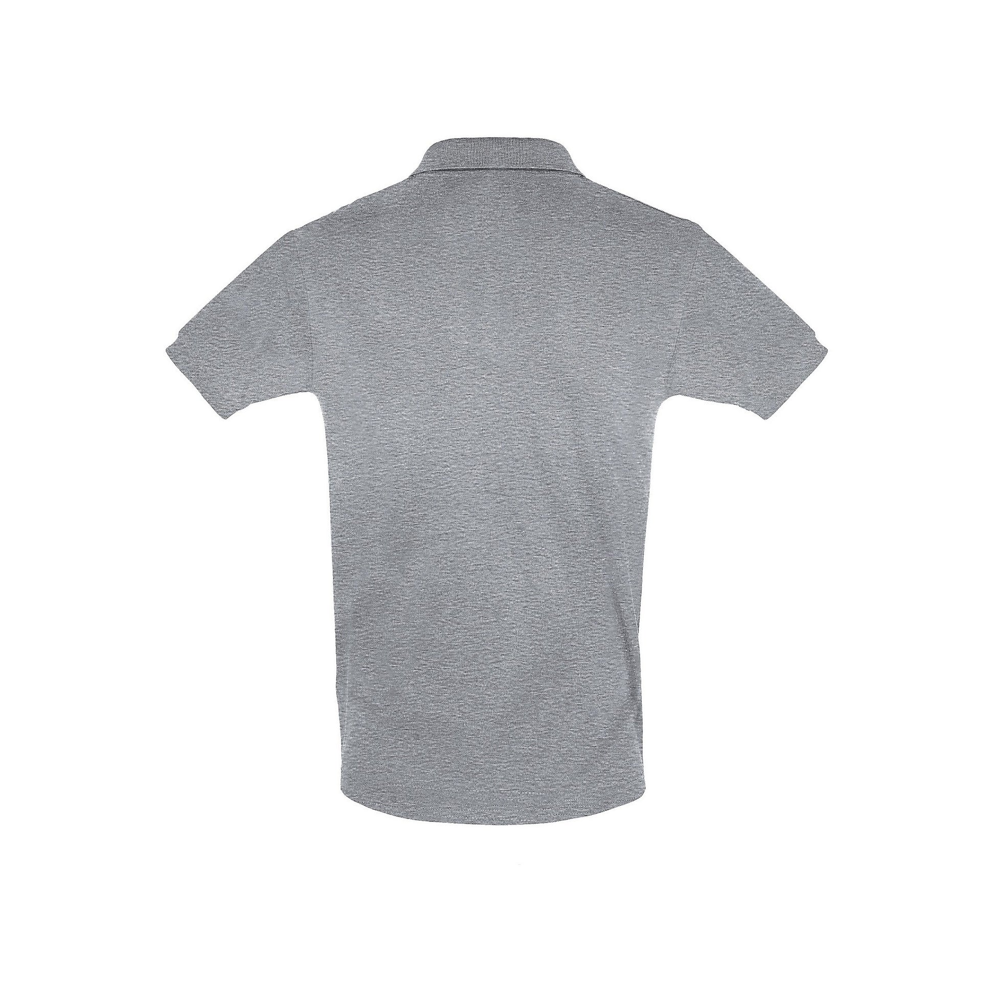 Grey Marl - Back - SOLS Mens Perfect Pique Short Sleeve Polo Shirt