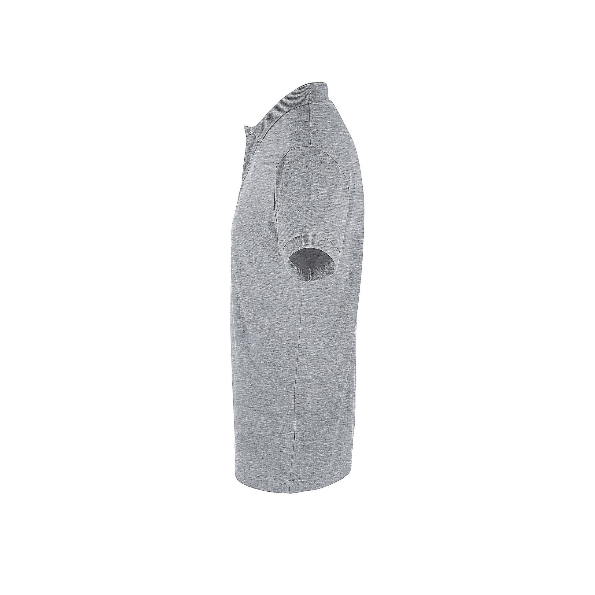 Grey Marl - Side - SOLS Mens Perfect Pique Short Sleeve Polo Shirt