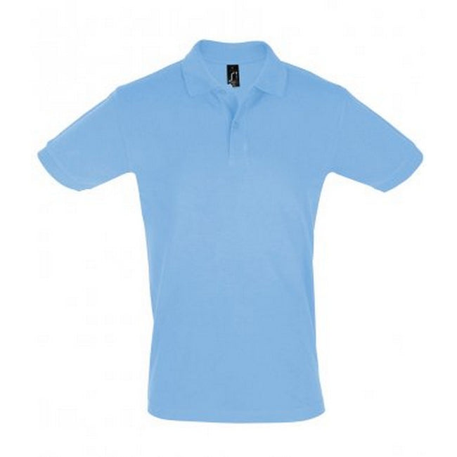 Sky Blue - Front - SOLS Mens Perfect Pique Short Sleeve Polo Shirt