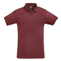 Burgundy - Front - SOLS Mens Perfect Pique Short Sleeve Polo Shirt