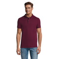 Burgundy - Back - SOLS Mens Perfect Pique Short Sleeve Polo Shirt