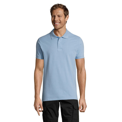 Sky Blue - Lifestyle - SOLS Mens Perfect Pique Short Sleeve Polo Shirt