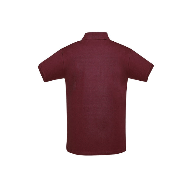 Burgundy - Side - SOLS Mens Perfect Pique Short Sleeve Polo Shirt