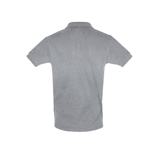 Grey Marl - Side - SOLS Mens Perfect Pique Short Sleeve Polo Shirt