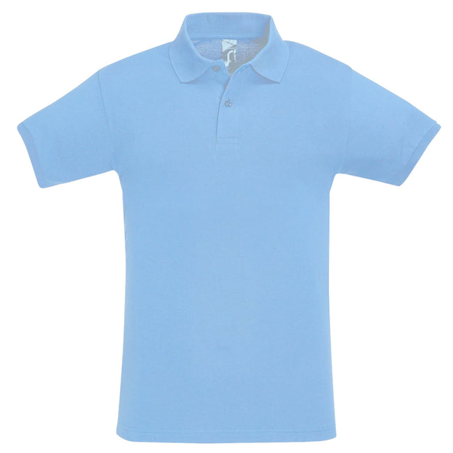 Sky Blue - Lifestyle - SOLS Mens Perfect Pique Short Sleeve Polo Shirt