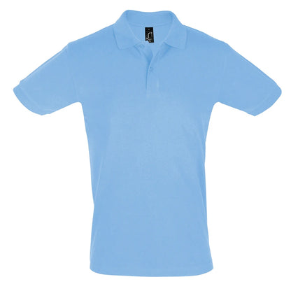 Sky Blue - Pack Shot - SOLS Mens Perfect Pique Short Sleeve Polo Shirt