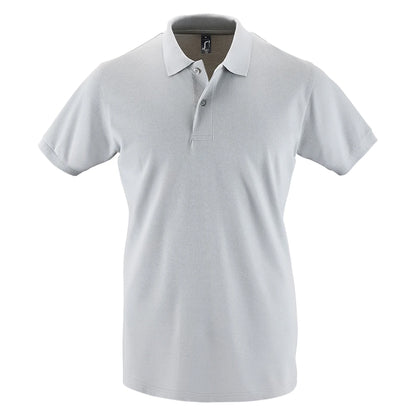 Pure Grey - Front - SOLS Mens Perfect Pique Short Sleeve Polo Shirt