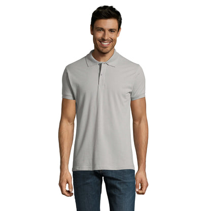 Pure Grey - Lifestyle - SOLS Mens Perfect Pique Short Sleeve Polo Shirt