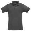Dark Grey - Front - SOLS Mens Perfect Pique Short Sleeve Polo Shirt