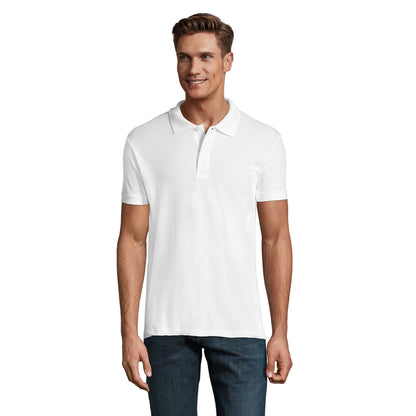 White - Lifestyle - SOLS Mens Perfect Pique Short Sleeve Polo Shirt